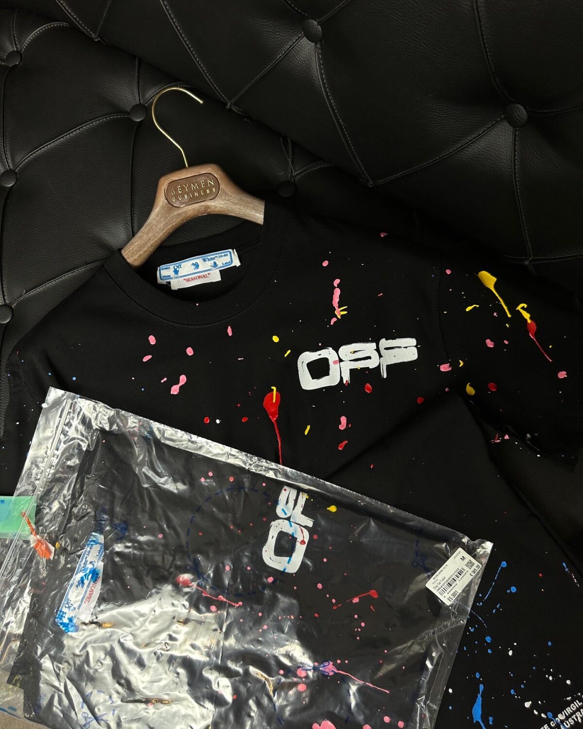 OFF-WHT BOYA DETAYLI TSHİRT - Görsel 1