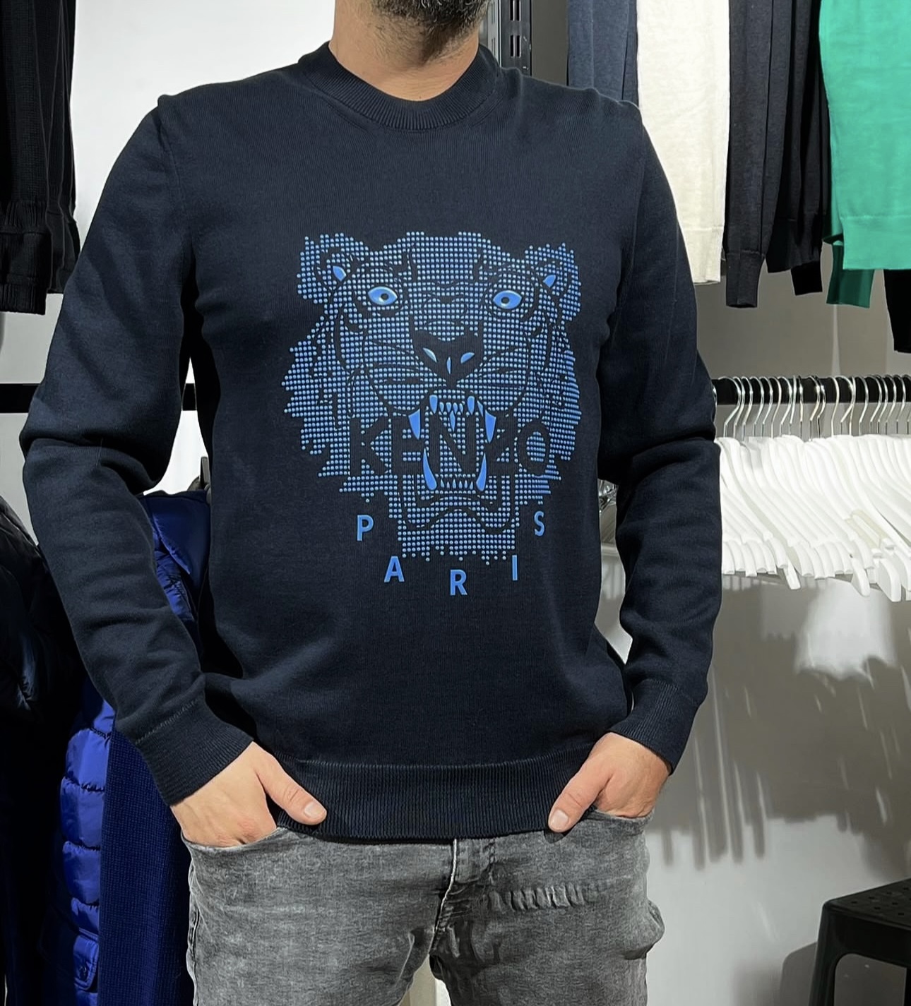 IMG_9130 Knzo Erkek Triko Kazak - Görsel 1