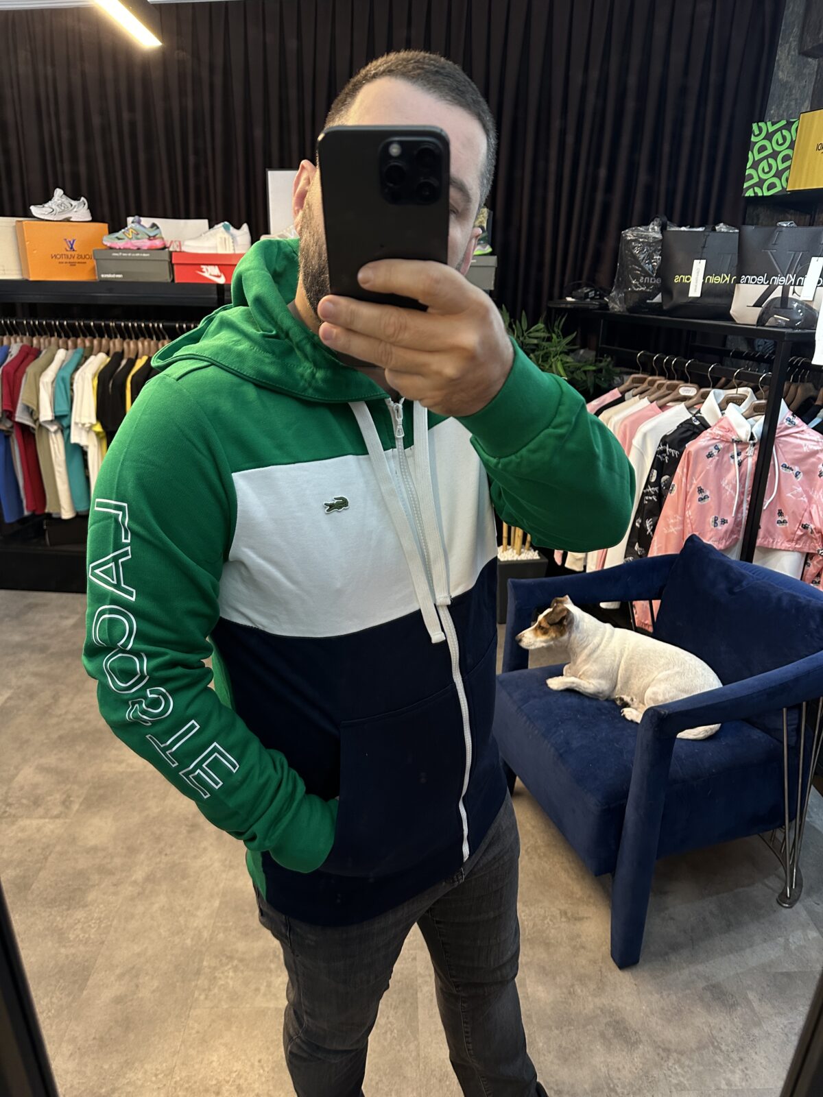 TİMSAH LOGO BLOKLU FERMUARLI ERKEK SWEAT - Görsel 1