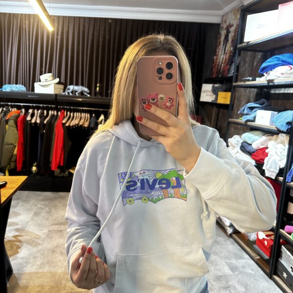 LS Kadın Mavi Kapüşonlu Sweat