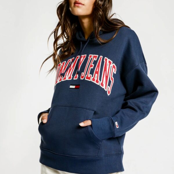 T Lacivert Kadın Kapüşonlu Sweat