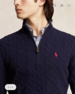 R Lacivert Yarım Fermuar Erkek Örgü Kazak - Görsel 2