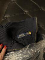 R Lacivert Yarım Fermuar Erkek Örgü Kazak - Görsel 4