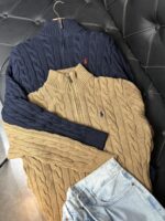 R Camel Yarım Fermuar Erkek Örgü Kazak - Görsel 2